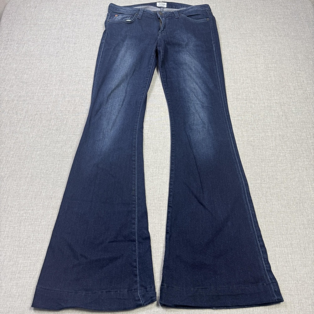 Hudson Jeans Womens 29 Blue Flared Slim Stretch Denim 29x32 Mid Rise USA